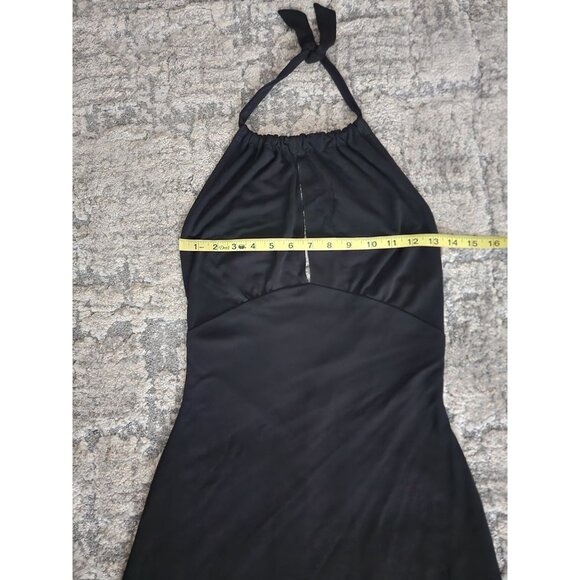 Cache Women's Black Taffeta Halter Asymmetric Hem Cocktail Dress Size Medium NWT - Picture 6 of 10